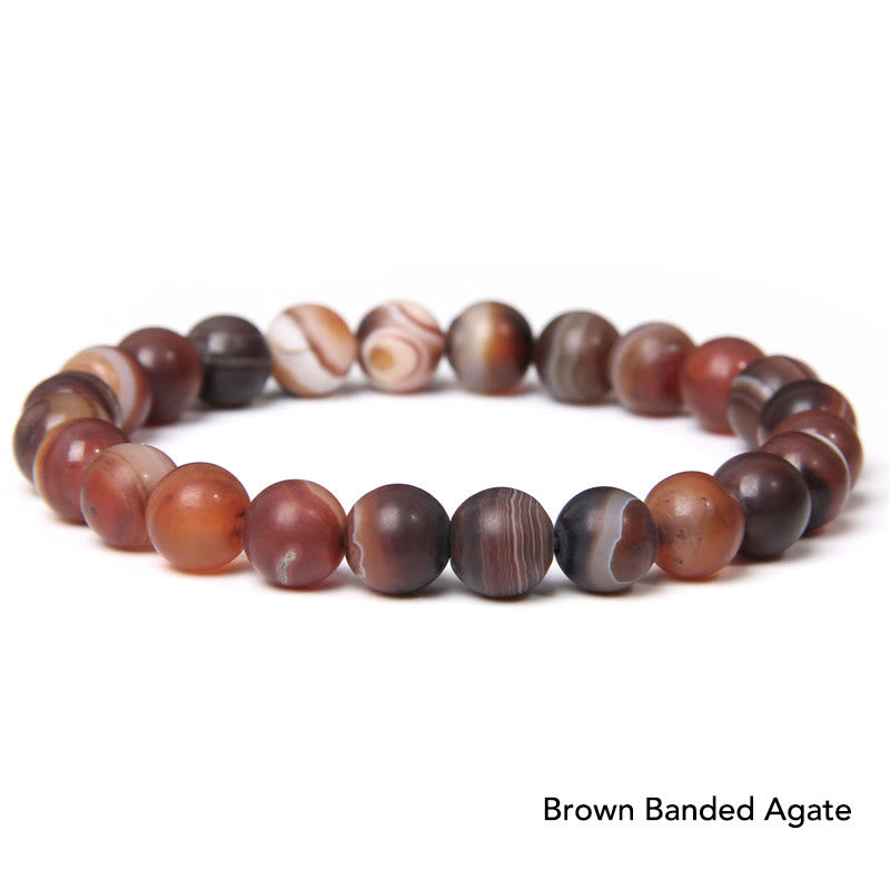 Natural Agate Stone Crystal Balance Beaded Bracelet