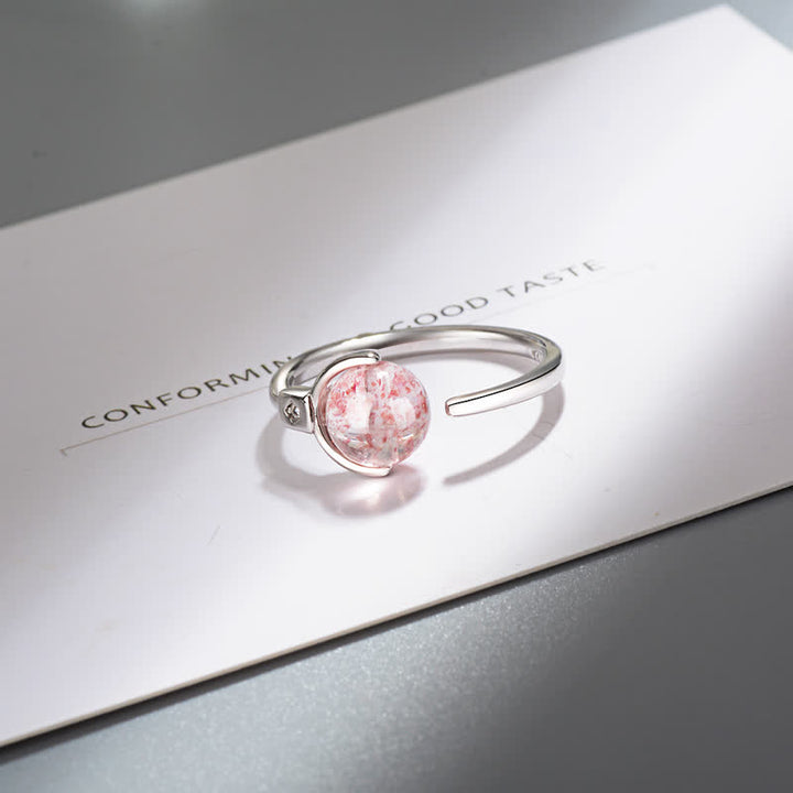 Buddha Stones Pink Crystal Soothing Rotation Ring - image 10