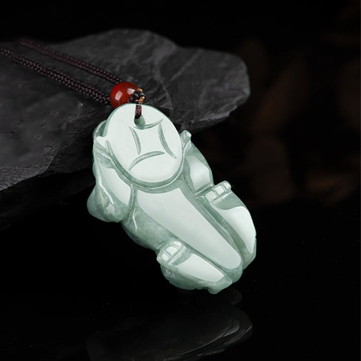 Buddha Stones Jade PiXiu Wealth Luck String Necklace Pendant - image 9