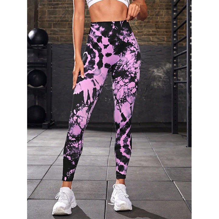 Buddha Stones Tie Dye Print Pants Sports Fitness Yoga High Waist Leggings Women's Yoga Pants