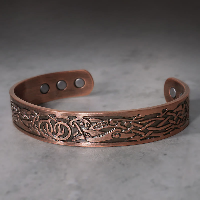 Viking Birds Magnetic Copper Adjustable Cuff Bracelet Bangle - image 1