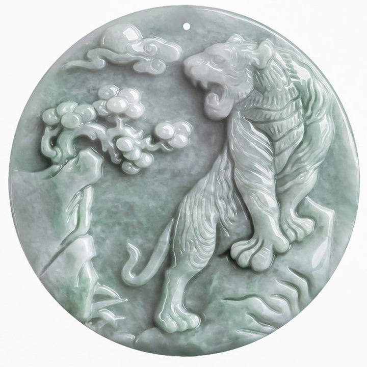 Buddha Stones Chinese Zodiac Tiger Jade Protection Necklace String Pendant - image 10