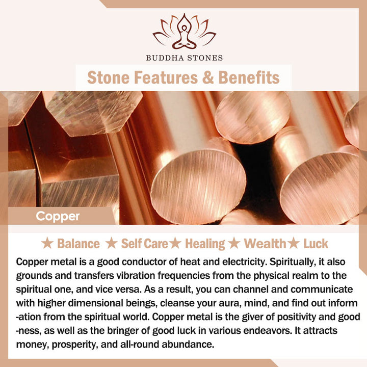 Buddha Stone Copper Leaf Wealth Adjustable Ring