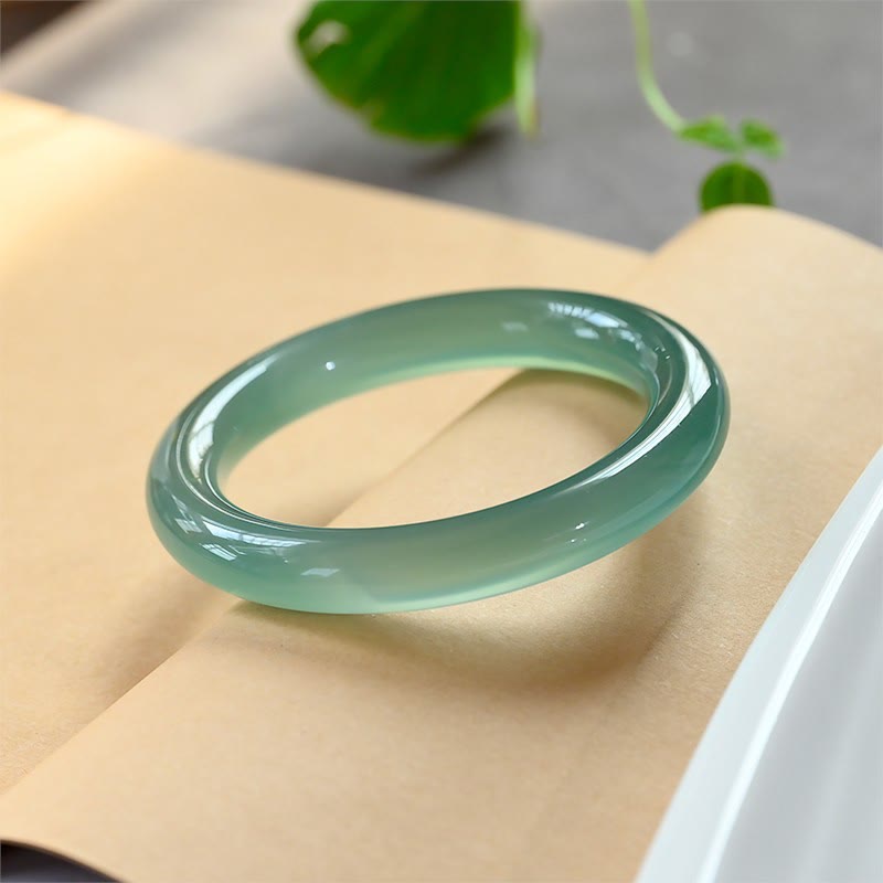 Buddha Stones Natural Green Chalcedony Strength Bangle Bracelet - 58mm - image 7