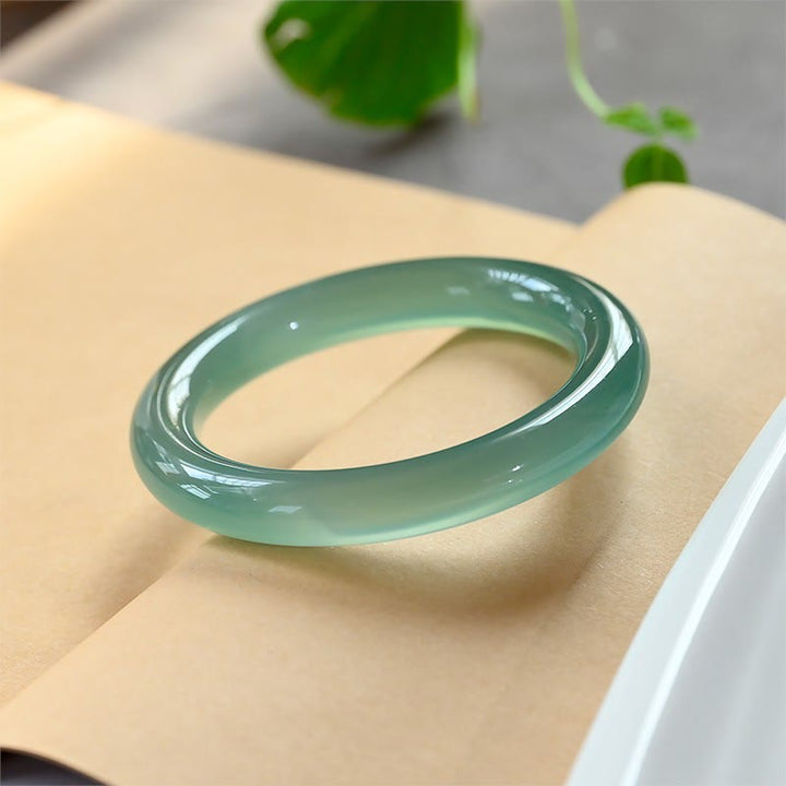 Buddha Stones Natural Green Chalcedony Strength Bangle Bracelet - 58mm - image 7