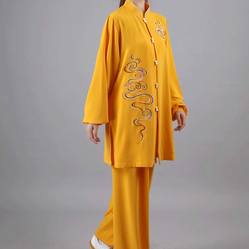 Auspicious Clouds Embroidery Meditation Prayer Spiritual Zen Tai Chi Qigong Practice Unisex Clothing Set - image 10