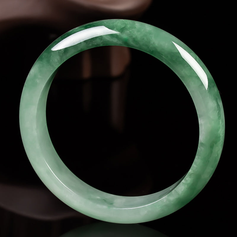 Buddha Stones Natural Jade Fortune Blessing Bangle Bracelet - image 5