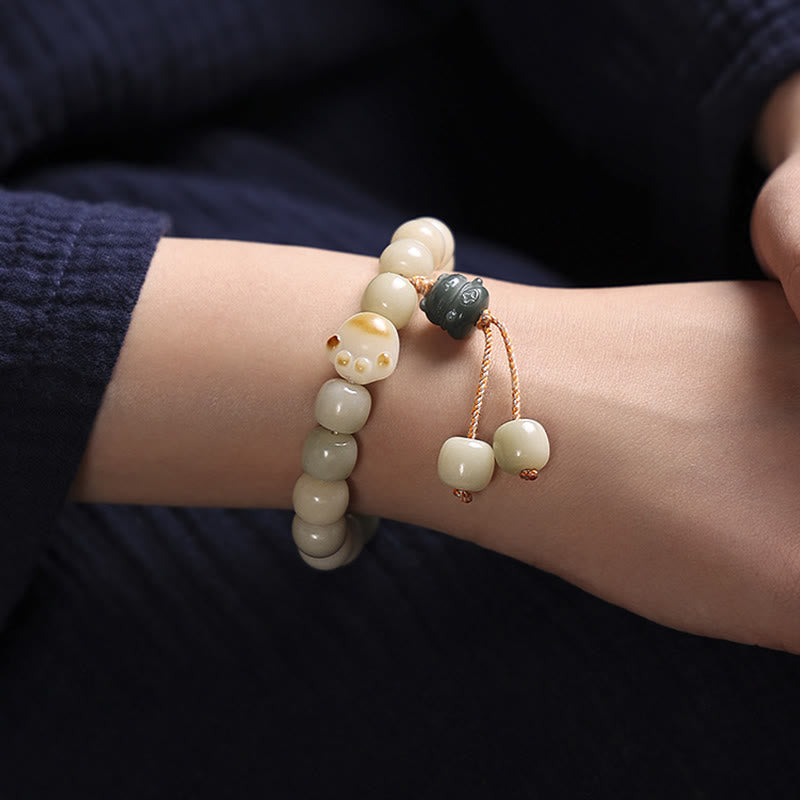 Buddha Stones Lucky Cat Bodhi Seed Cat Paw Peace Bracelet - image 6