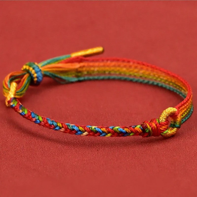 Buddha Stones Five-color Red String Luck Ethnic Style Bracelet - image 2
