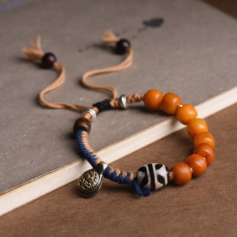 Buddha Stones Tibetan Brass Accent Dzi Bead Wealth Bracelet - image 2