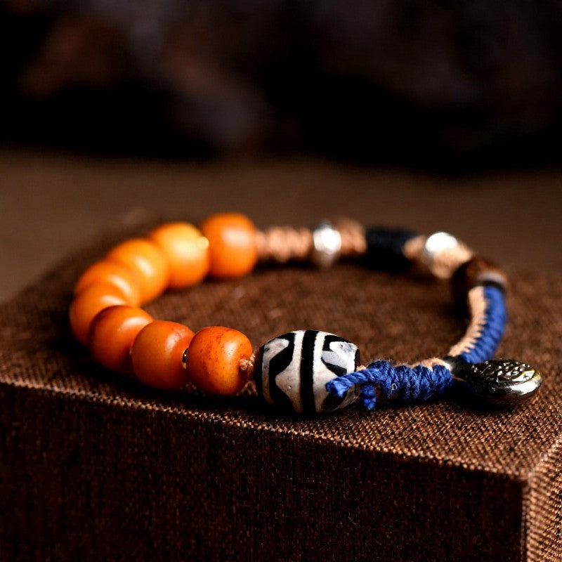 Buddha Stones Tibetan Brass Accent Dzi Bead Wealth Bracelet - image 3