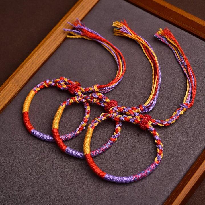 Buddha Stones Tibetan Multicolor Rope Folk Inspired Bracelet - image 0