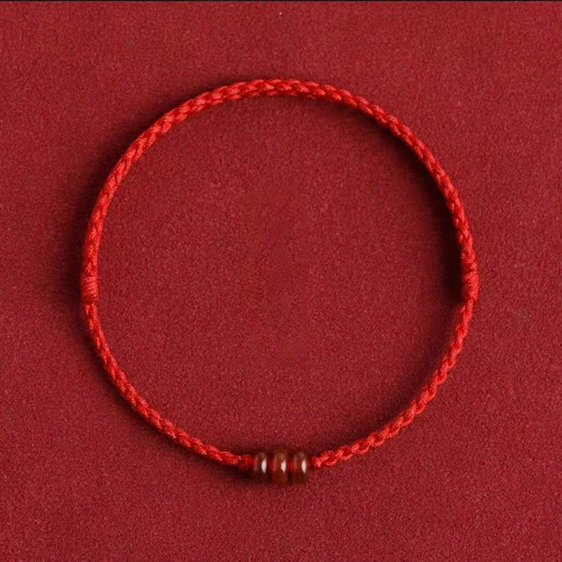 Buddha Stones Minimalist Red Agate Abacus Bead Protection Bracelet Anklet - Red Anklet (Anklet Circumference: 6.7–9.8 in/17–25 cm) - image 2