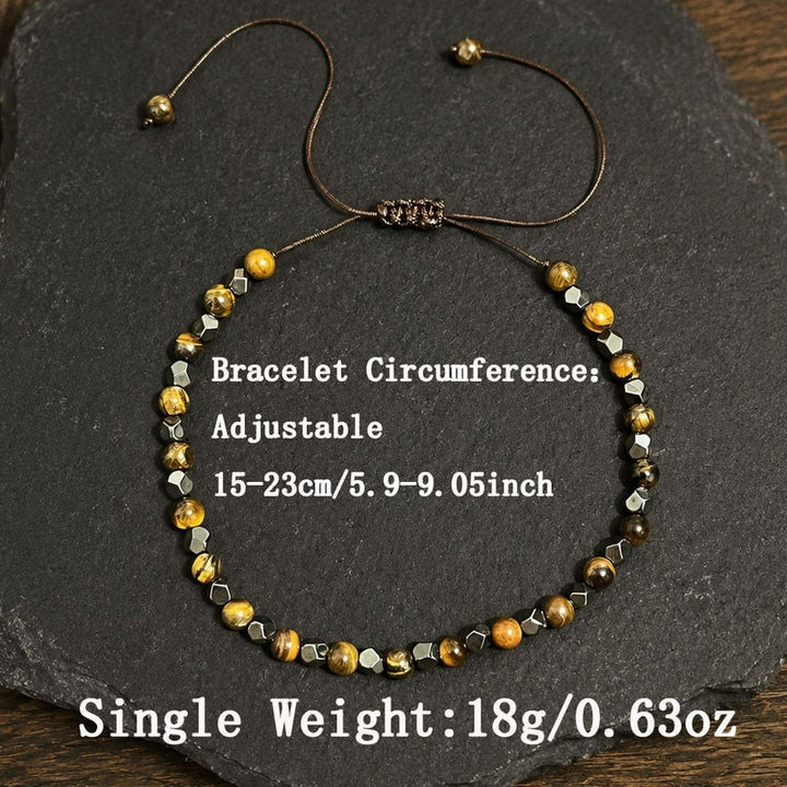 Buddha Stones Tiger Eye Black Magnetite Braided Confidence Adjustable Bracelet - image 2