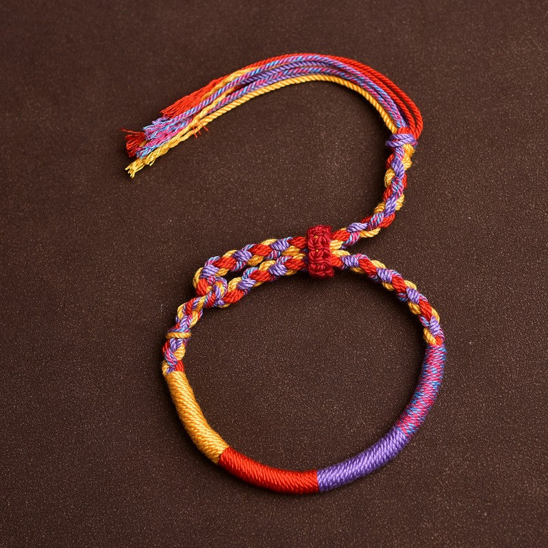 Buddha Stones Tibetan Multicolor Rope Folk Inspired Bracelet - Multicolor Bracelet (Wrist Circumference: 6.3–7.9 in/16–20 cm) - image 1