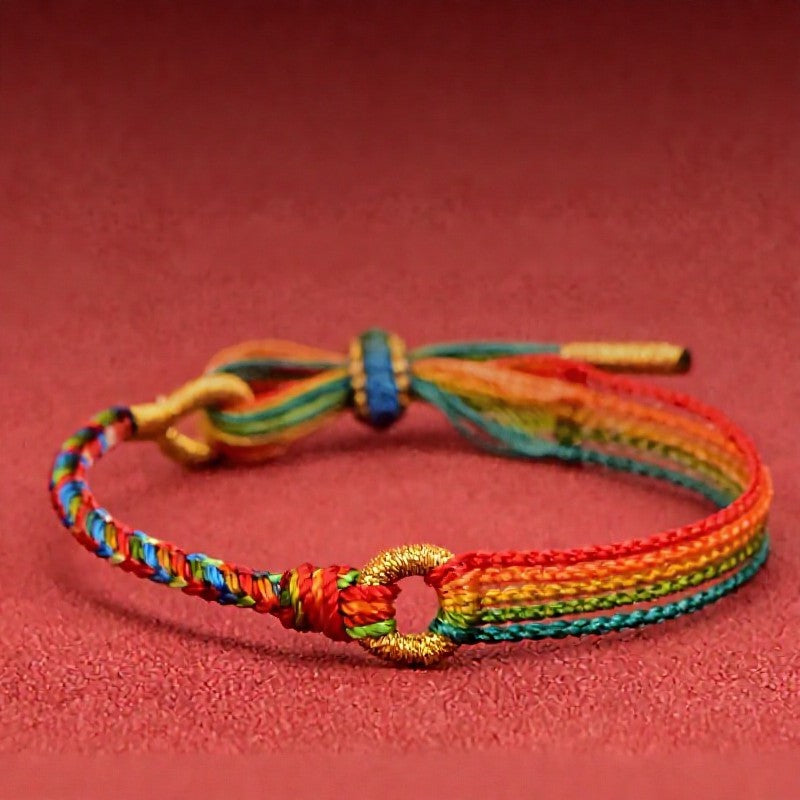 Buddha Stones Five-color Red String Luck Ethnic Style Bracelet - image 1