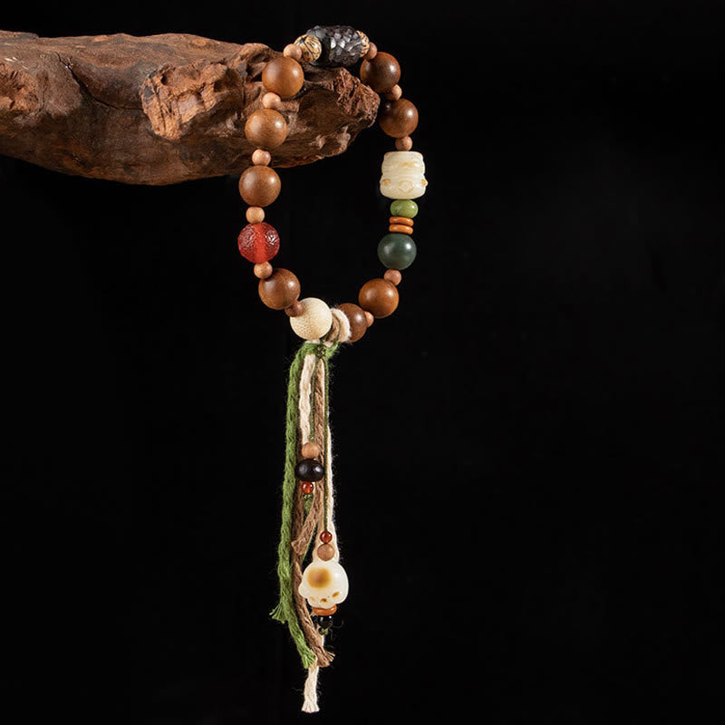 Buddha Stones Lightning Strike Wood Bodhi Seed Cat Paw Claw Auspiciousness Protection Tassel Bracelet - image 3