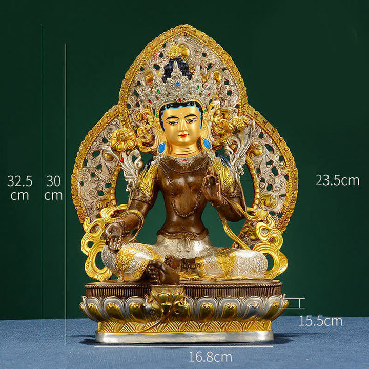 Bodhisattva Green Tara Hope Copper Statue Decoration - image 16