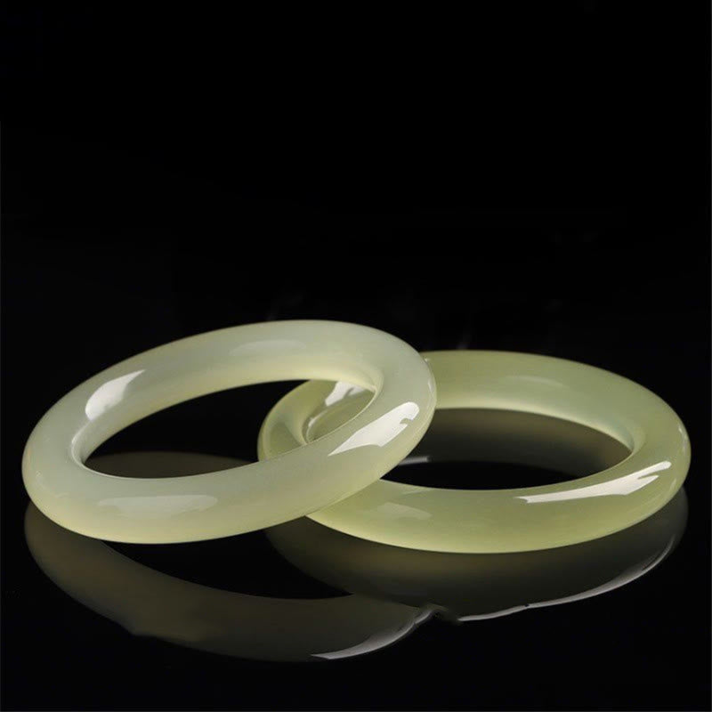 Buddha Stones Natural Afghanistan Jade Abundance Cuff Bracelet Bangle - image 2
