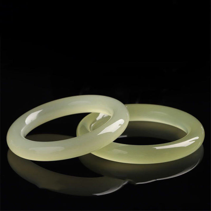Buddha Stones Natural Afghanistan Jade Abundance Cuff Bracelet Bangle - image 2