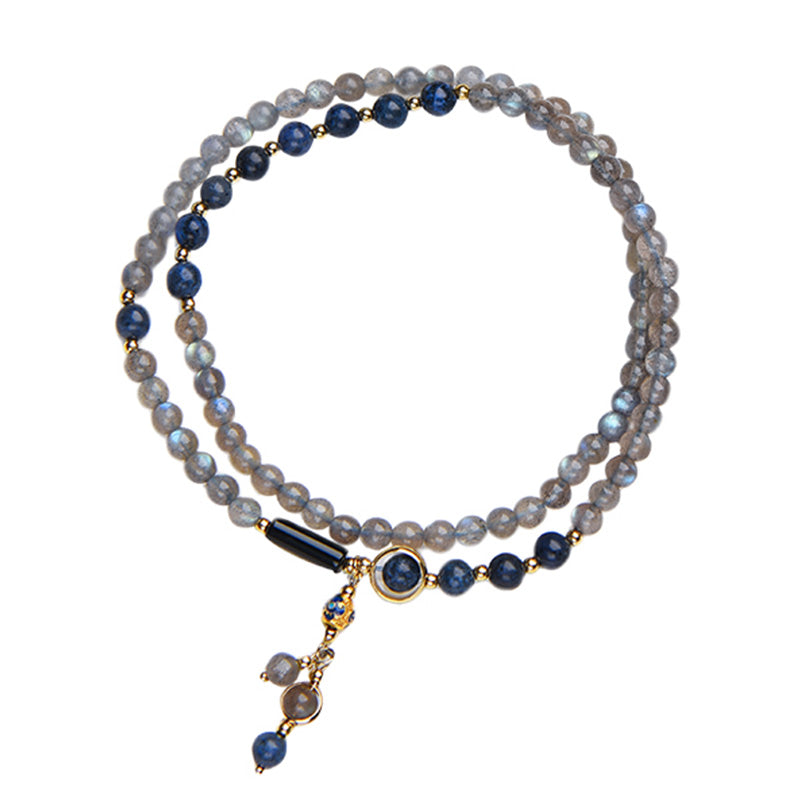 Buddha Stones Moonstone Lazurite Lapis Lazuli Calm Healing Positive Bracelet - image 15