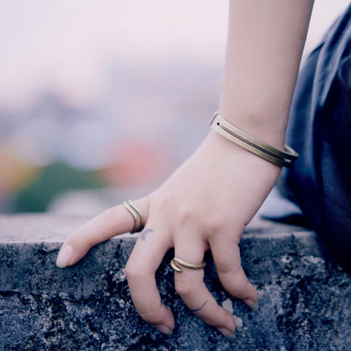 Buddha Stones Rustic Copper Luck Viking Cuff Bracelet - image 3