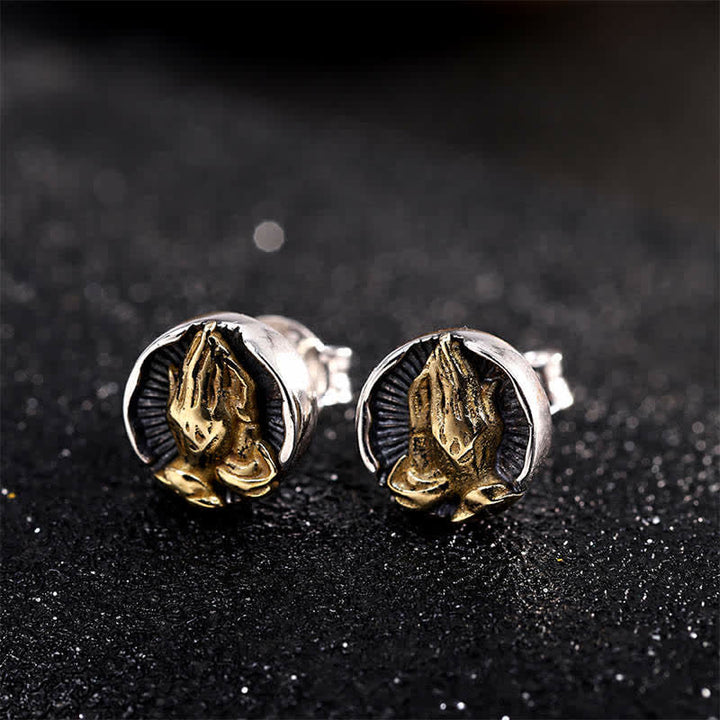 925 Sterling Silver Namaste Equality Stud Earrings - image 9