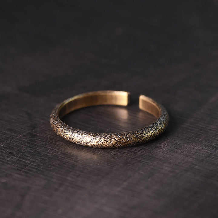 Tibetan Vintage Texture Design Copper Luck Couple Ring