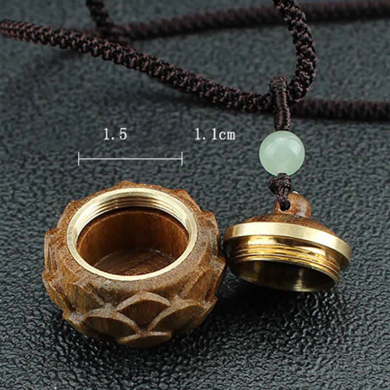 Buddha Stones Tibet Green Sandalwood Rosewood Om Mani Padme Hum Lotus Positive Soothing Necklace Pendant - image 13