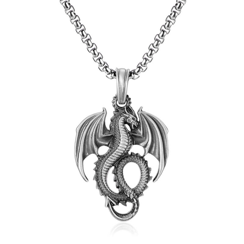 Buddha Stones Pure Tin Dragon Luck Success Necklace Pendant - Dragon Pendant&Common Chain - image 2