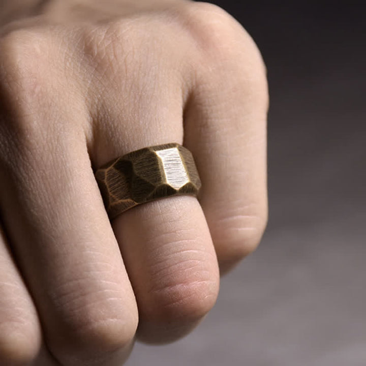 Buddha Stones Tibetan Simple Design Copper Wealth Ring - image 19