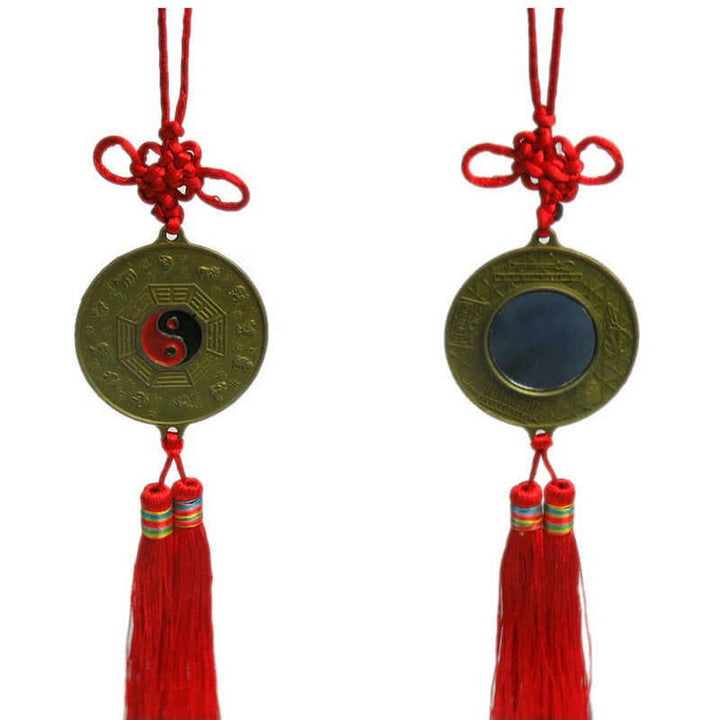 Feng Shui Bagua Map Chinese Knotting Harmony Energy Map Mirror - 5CM Round Bagua Map - image 2