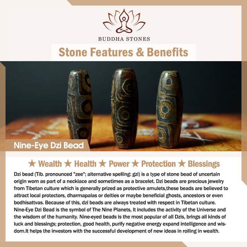 Buddha Stones Tibetan Nine-eye Dzi Bead Protection Braided Rope Necklace Pendant - image 5