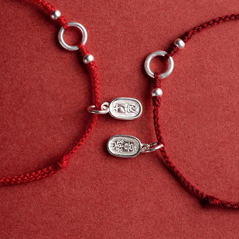 Buddha Stones 925 Sterling Silver Lucky Fortune Peace Joy Lotus Peace Buckle Red String Bracelet - image 11