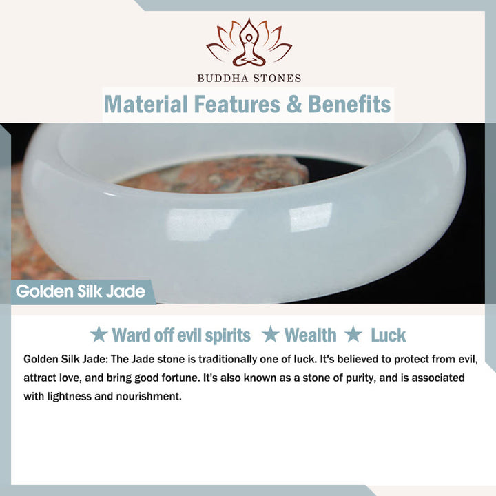 Natural Golden Silk Jade Wealth Luck Bracelet Bangle - image 15