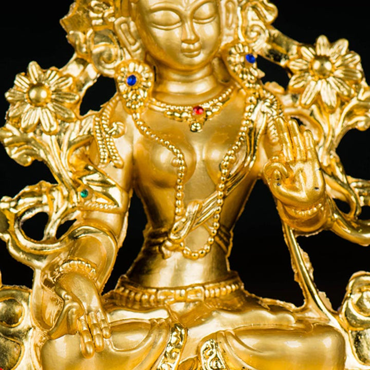 Bodhisattva White Tara Hope Protection Gold Plated Statue Decoration - image 12