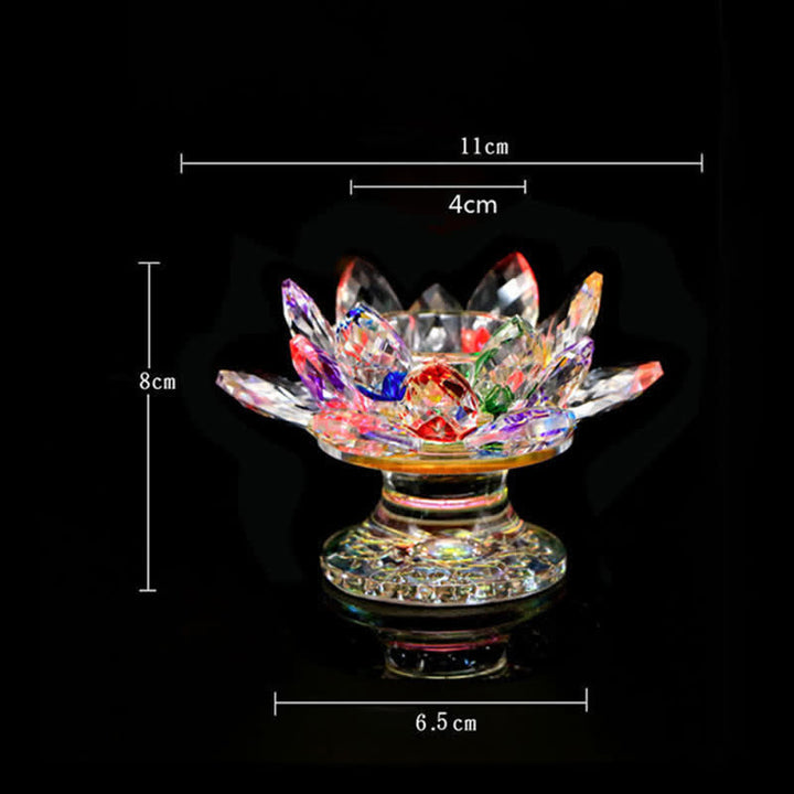 Lotus Flower Crystal Candle Holder Home Office Offering Decoration - image 5