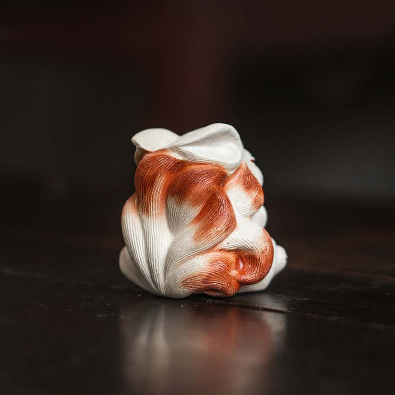 Buddha Stones Mini Nine Tailed Fox Purple Clay Luck Desk Decoration - image 8