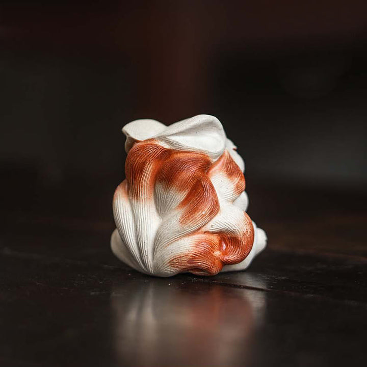 Buddha Stones Mini Nine Tailed Fox Purple Clay Luck Desk Decoration - image 8