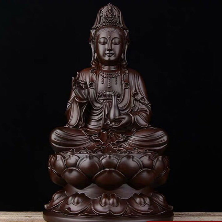 Avalokitesvara Ebony Lotus Harmony Blessing Home Decoration - Ebony - image 0