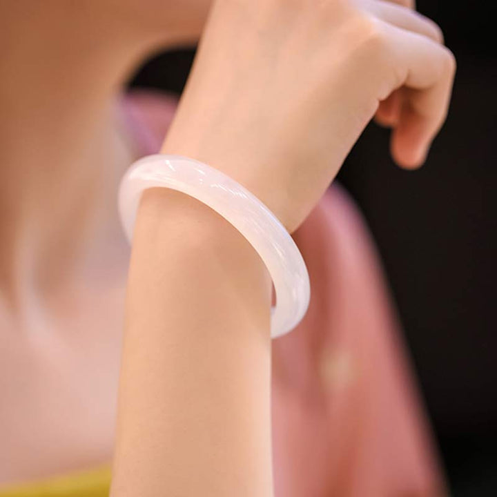 Buddha Stones Natural Chalcedony Harmony Positive Bracelet Bangle - image 3