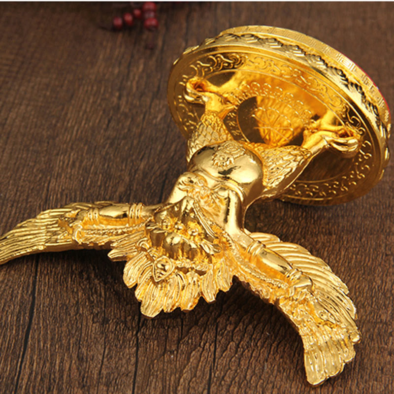 Tibetan Gold Garuda Bird Alloy Protection Home Decoration - image 12