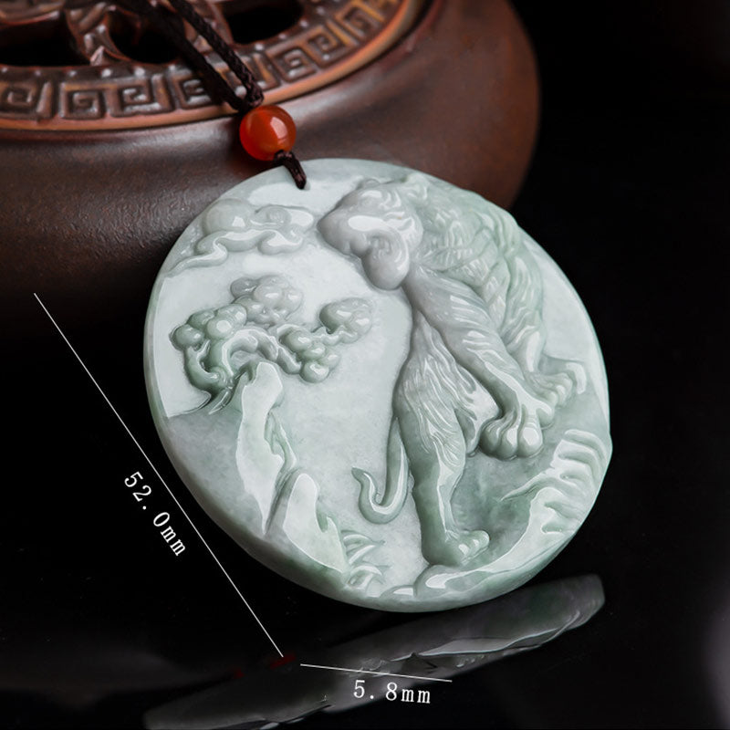 Buddha Stones Chinese Zodiac Tiger Jade Protection Necklace String Pendant - image 9