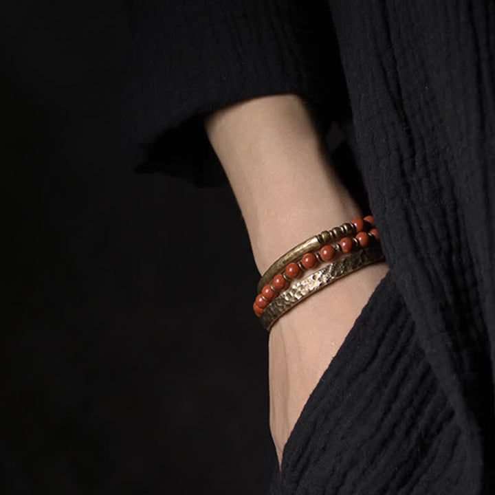 Buddha Stones Simple Design Copper Wealth Cuff Bracelet - image 4