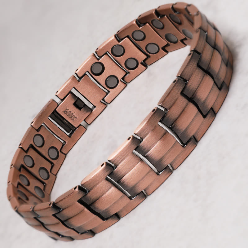 Vintage Magnetic Solid Copper Cuff Bracelet Bangle - image 1