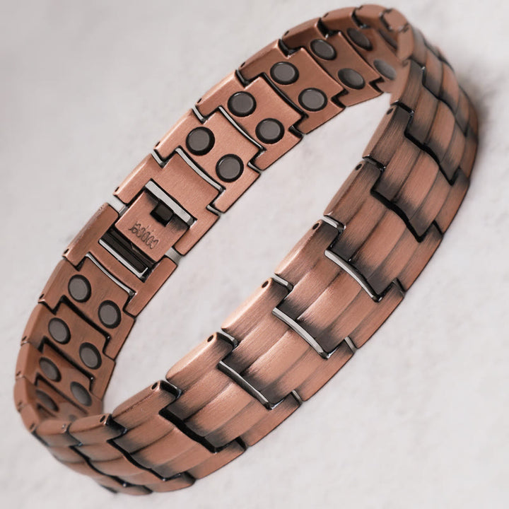 Vintage Magnetic Solid Copper Cuff Bracelet Bangle - image 1