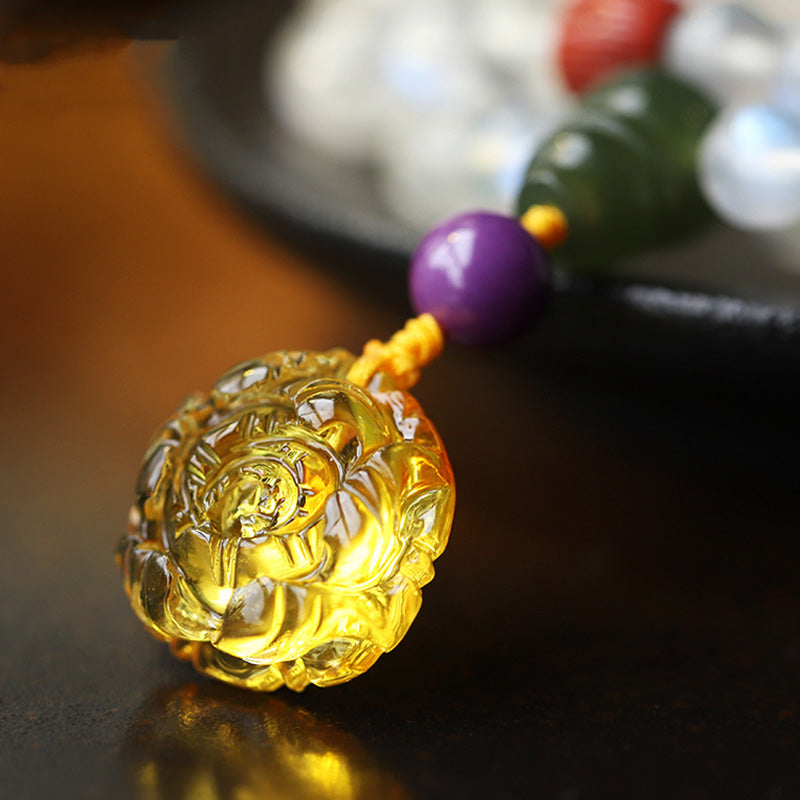 Buddha Stones 108 Mala Beads Moonstone Amber Lotus Turquoise Crystal Healing Bracelet - image 5
