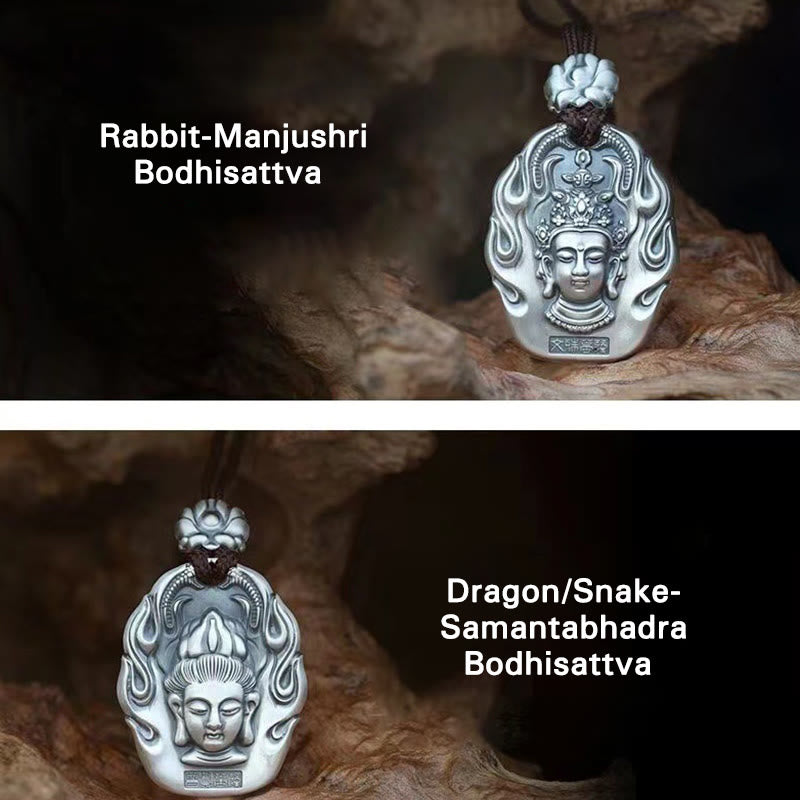 Buddha Stones Chinese Zodiac Natal Buddha Om Mani Padme Hum Lotus Compassion Necklace Pendant - image 22