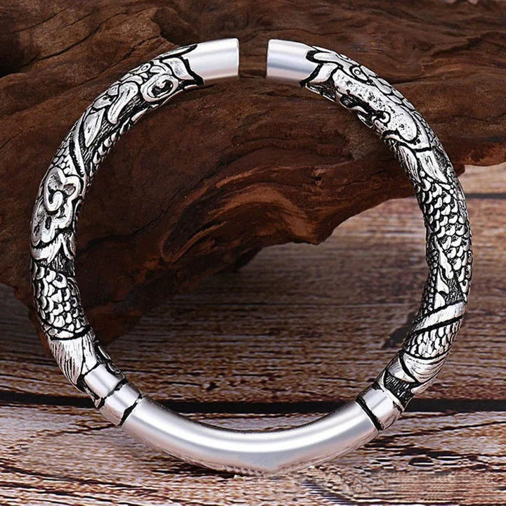 Dragon Auspicious Clouds Luck Protection Bracelet Adjustable Bangle - image 2