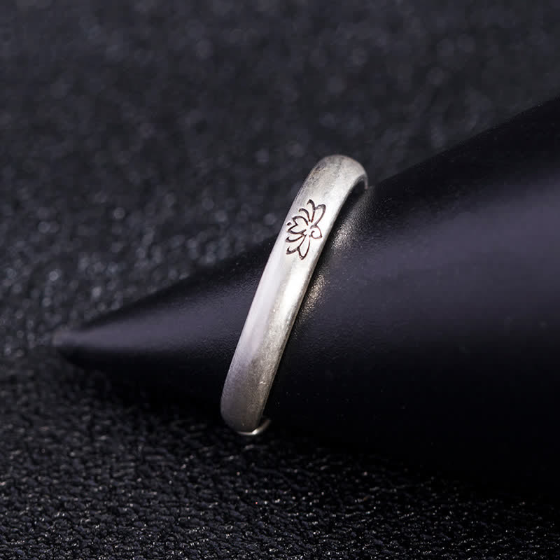 925 Sterling Silver Lotus Flower Enlightenment Ring - image 6